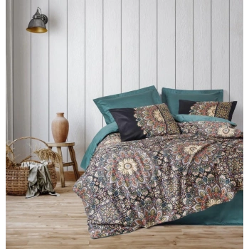 Çift Kişilik Saten Nev Takımı Ornate Petrol