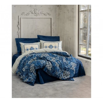 Çift Kişilik Saten Nev Takımı Stasya Lacivert