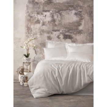 Çift Kişilik Smart Bambu Saten Nev Takımı Beyaz