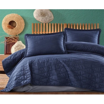 Çift Kişilik Yatak Örtüsü Lorna v2 Lacivert