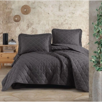 Çift Kişilik Yatak Örtüsü Tafana V1 Antrasit