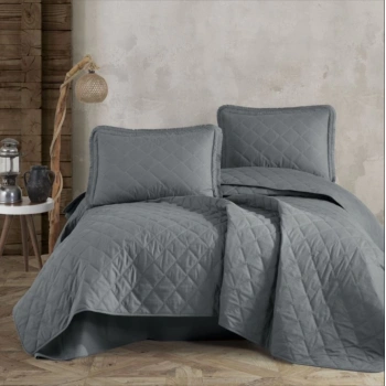 Çift Kişilik Yatak Örtüsü Tafana V6 Gri