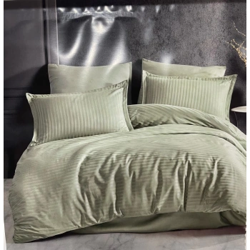 Çizgili Saten Nev Takımı Çift Kişilik Ada Çayı