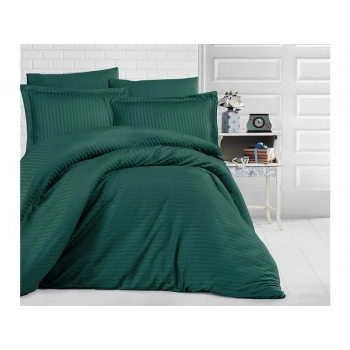 Çizgili Tek Kişilik Saten Nev Takımı Petrol