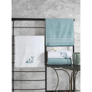 Colorful %100 Pamuk Hamam Havlu Seti Mint Beyaz