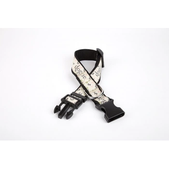 Desenli Süslü Dokuma Köpek Boyun Tasması 1,5 x 25-40 cm Siyah