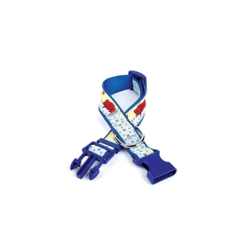 Desenli Süslü Dokuma Köpek Boyun Tasması 2 x 30-45 cm Mavi