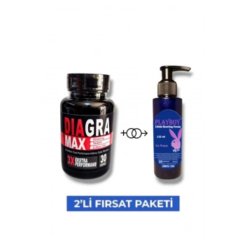 Diagra Max Erkek Performans Geliştirici 30lu Takviye Playboy Lib.ido Arttırıcı Krem 125 ml