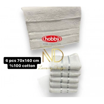 Açık Mavi 50x90 6lı Havlu Seti