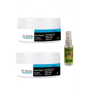 Dr Bot.oks Yaslanma Karşıtı Yüz Bakım Kremi 50 ml x 2 adet+Vücut Sızıları İçin Çörek Otu 30 ml