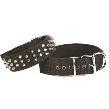 El Yapımı Çivili Köpek Boyun Tasması 5x55-65cm Siyah