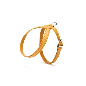 El Yapımı Deri Köpek Göğüs Tasması 21 cm x 30 cm Kamel