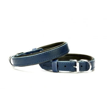 El Yapımı Konforlu Deri Köpek Tasması 2x30-35 cm Mavi