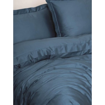 Elegant Mavi Çift Kişilik Saten Nev Takımı