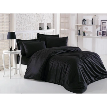 Elegant Siyah Çift Kişilik Saten Nev Takımı