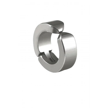 Erkek Küpesi - 1 Adet Çelik Kıstırmalı Küpe Paslanmaz Atmaz Çelik Gümüş Renk Küpe