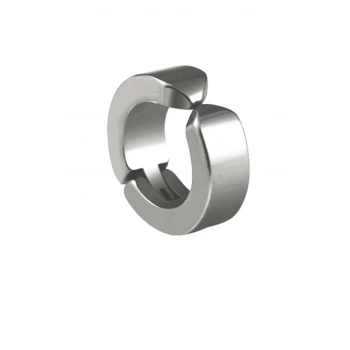 Erkek Küpesi - 1 Adet Çelik Kıstırmalı Küpe Paslanmaz Atmaz Çelik Gümüş Renk Küpe