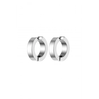 Erkek Küpesi - 2 Adet Çelik Kıstırmalı Küpe Paslanmaz Atmaz Çelik Gümüş Renk Küpe