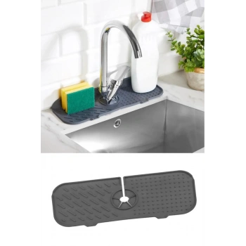 Esnek Musluk Lavabo Matı - Mutfak Banyo Batarya Su Tutucu Bulaşık Süngeri Matı