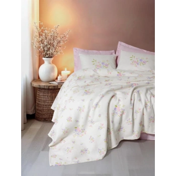 Estiva Çift Kişilik Pike Takımı Petal Pembe