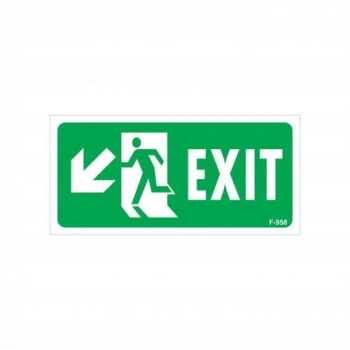 Exit Sol Aşağı Uyarı Levhası 17,5x25 KOD:958