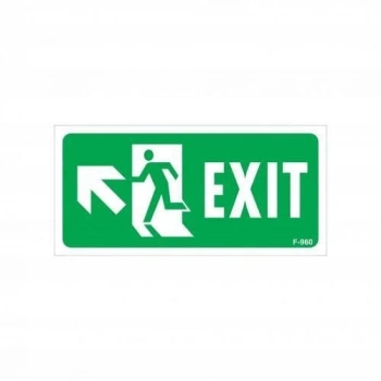 Exit Sol Yukarıı Uyarı Levhası 17,5x25 KOD:960