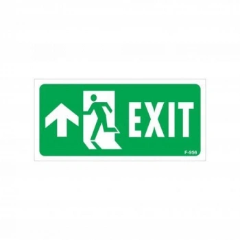 Exit Yukarı Sol Ok İşaretli Uyarı Levhası 17,5x25 KOD:956