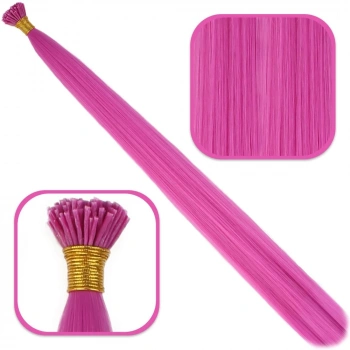 Fiber Sentetik Boncuk Kaynaklık Renkli Saç / Açık Fuşya / 100 Adet