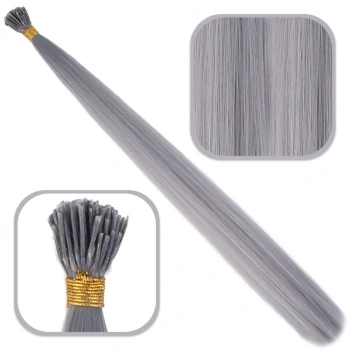 Fiber Sentetik Boncuk Kaynaklık Renkli Saç / Koyu Gri / 100 Adet