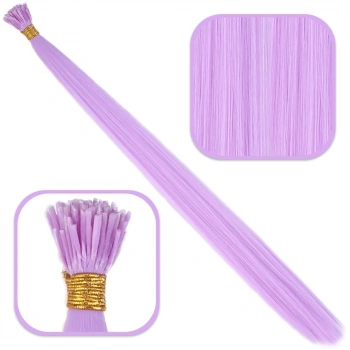 Fiber Sentetik Boncuk Kaynaklık Renkli Saç / Lila / 100 Adet