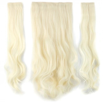 Fiber Sentetik Dalgalı Yarım Ay + 2 Yan Çıt Çıt / Platin