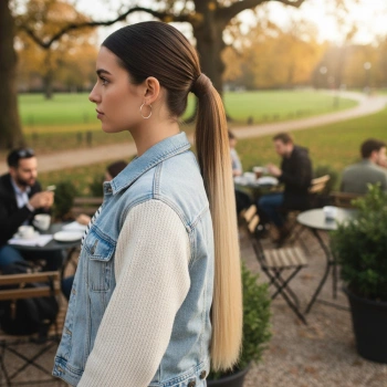 Fiber Sentetik Sihirli At Kuyruğu / Açık Kumral / Platin Ombreli