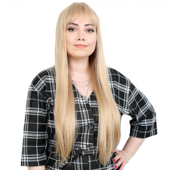 Fiber Sentetik Uzun Düz Kahküllü Peruk / Balköpüğü