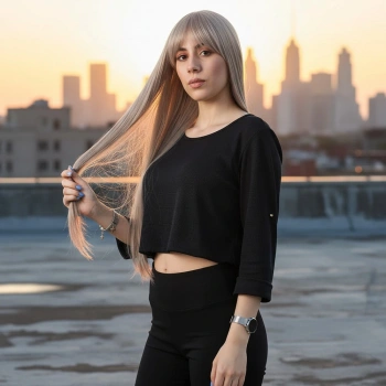 Fiber Sentetik Uzun Düz Kahküllü Peruk / Küllü Bebek Sarı