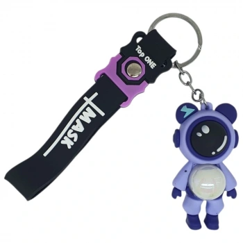 Figürlü ve Işıklı Silikon Anahtarlık -  Astronot - Mor