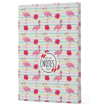 Flamingo 2 - Yan Boyamalı Çizgili Defter