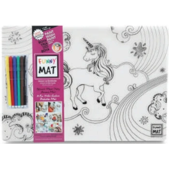 Funny Mat - Unıcorn Ve Deniz Kızı 6Lı Kalem Hediyeli 30 x 40 cm