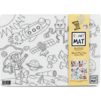 Funny Mat - Uzay Ve Dinozorlar 25 X 35 Cm