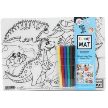 Funny Mat - Uzay Ve Dinozorlar 6Lı Kalem Hediyeli 25 x 35 cm