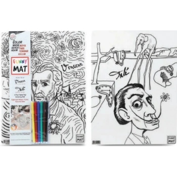 Funny Mat - Vıncent Van Gogh Ve Salvador Dalı 6Lı Kalem Hediyeli 30 x 40 cm