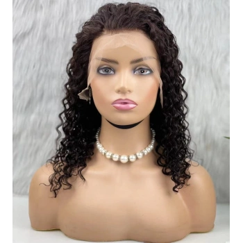 Gerçek Front Lace Tül Peruk / Afro Dalga / Doğal 50/55cm