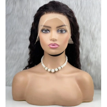 Gerçek Front Lace Tül Peruk / Derin Dalgalı / Doğal 50/55cm