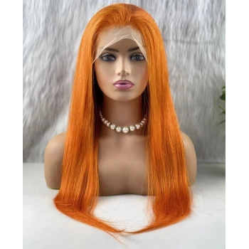 Gerçek Front Lace Tül Peruk / Düz / Canlı Bakır 70/75cm