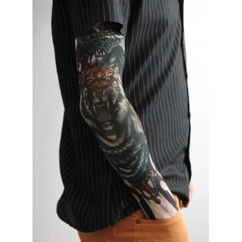 Giyilebilir Kol Dövmesi Çorap Dövme 3D Baskılı Kol Bacak Dövme 2 Adet Model 3