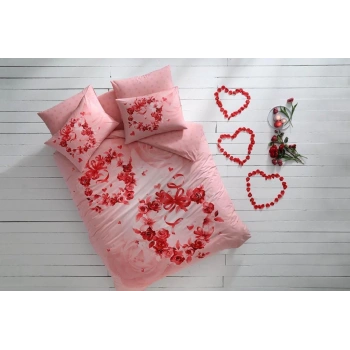 Glow Parlayan Çift Kişilik Ranforce Nev Takımı Roses Pembe