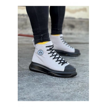 Gri Siyah Erkek Yarım Bilek Casual Ayakkabı