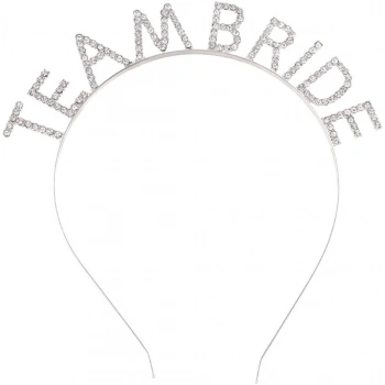 Gümüş Kaplama Kristal Taşlı Team Bride Taç 16x17 cm