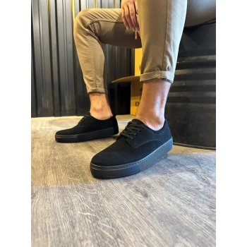 Günlük Ayakkabı  Siyah Süet (Siyah Taban)