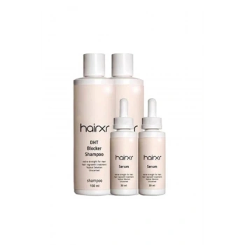 Hairx Saç Uzatıcı Besleyici Şampuanı 150 ml Saç Güçlendirici Serumu 30 ml X 2şer Adet