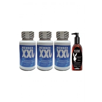Hintohu Member Xxl Erkeklere Özel 60li 3 Adet Playboy 120 ml Masaj Yağı
